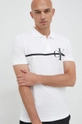 biały Calvin Klein Jeans polo bawełniane