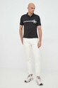 Calvin Klein Jeans polo bawełniane J30J321699.9BYY czarny AW22