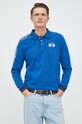 La Martina longsleeve bawełniany UMP300 niebieski AW22