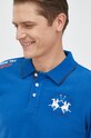 La Martina longsleeve bawełniany niebieski UMP300