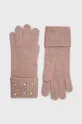 ροζ Γάντια από μείγμα μαλλιού Guess Γυναικεία