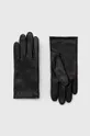 чорний Шкіряні рукавички HUGO Жіночий