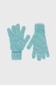 United Colors of Benetton rękawiczki z domieszką wełny z domieszką wełny turkusowy 106QCG007.G