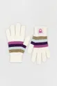bela Otroške rokavice s primesjo volne United Colors of Benetton Otroški