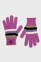 fioletowy United Colors of Benetton rękawiczki z domieszką wełny dziecięce Dziecięcy