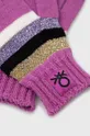 Detské rukavice s prímesou vlny United Colors of Benetton fialová