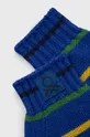 Detské rukavice s prímesou vlny United Colors of Benetton modrá