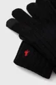 Μάλλινα γάντια Polo Ralph Lauren μαύρο