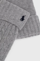 Vlnené rukavice Polo Ralph Lauren sivá