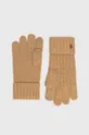 καφέ Μάλλινα γάντια Polo Ralph Lauren Ανδρικά