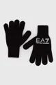 czarny EA7 Emporio Armani rękawiczki Unisex