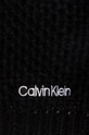 Šal s primesjo volne Calvin Klein črna