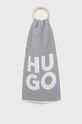 HUGO esarfa de lana tricotaj gri 50481423