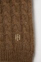 Šátek z vlněné směsi Tommy Hilfiger AW0AW14011.9BYY hnědá AW22
