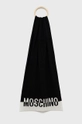 чёрный Шарф с примесью шерсти Moschino Женский