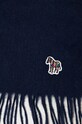 Вовняний шарф PS Paul Smith M2A.150K.JZEBRA темно-синій AW22
