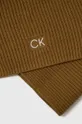 Calvin Klein szalik z domieszką kaszmiru brązowy