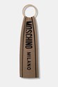 Moschino szalik z dodatkiem wełny cienka beżowy M5634.50199