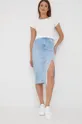 Rifľová sukňa Pepe Jeans modrá