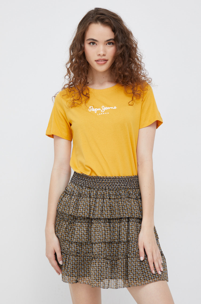Pepe Jeans spódnica brązowa zieleń