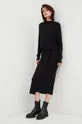 Suknja s primjesom vune Calvin Klein crna