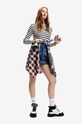 Desigual spódnica jeansowa wzorzyste granatowy 22WWFD03