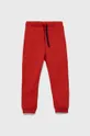 czerwony United Colors of Benetton spodnie dresowe bawełniane dziecięce Chłopięcy