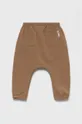 United Colors of Benetton spodnie dresowe bawełniane dziecięce brązowy