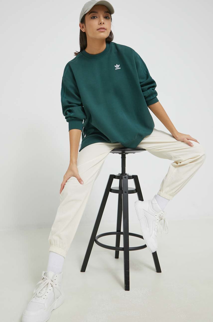 Бавовняні спортивні штани adidas Originals HL9309 бежевий AW22