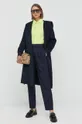 Karl Lagerfeld nadrág gyapjú keverékből Karl Lagerfeld x Cara Delevingne sötétkék