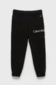 czarny Calvin Klein Jeans spodnie dresowe bawełniane dziecięce IU0IU00323.9BYY Dziewczęcy