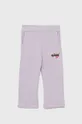 fioletowy Guess spodnie dresowe bawełniane dziecięce Dziewczęcy