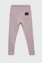 Παιδικό βαμβακερό παντελόνι Calvin Klein Jeans ροζ