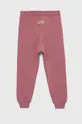 Παιδικό βαμβακερό παντελόνι United Colors of Benetton ροζ