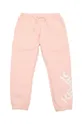 różowy Kenzo Kids spodnie dresowe bawełniane dziecięce Dziewczęcy