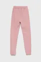 Παιδικό βαμβακερό παντελόνι Guess ροζ