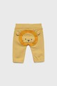 United Colors of Benetton pantaloni de trening din bumbac pentru copii 3J70AF009.W galben AW22