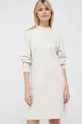 béžová Bavlnené šaty Calvin Klein Jeans Dámsky