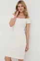 Φόρεμα από συνδυασμό μεταξιού Guess λευκό