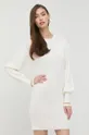 Armani Exchange sukienka wełniana beżowy