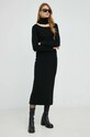 Haljina s primjesom vune Twinset 222AP3381 crna AW22