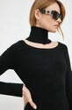 Haljina s primjesom vune Twinset crna 222AP3381
