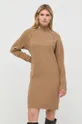 brązowy MICHAEL Michael Kors sukienka wełniana MU28156CSN