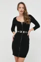 Φόρεμα από μείγμα μαλλιού Elisabetta Franchi μαύρο