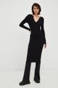 czarny Calvin Klein sukienka z domieszką wełny Damski