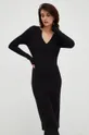 Šaty s prímesou vlny Calvin Klein čierna