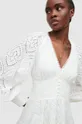 Βαμβακερό φόρεμα AllSaints λευκό