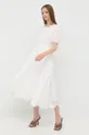 Φόρεμα από συνδυασμό μεταξιού Miss Sixty λευκό