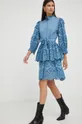 Βαμβακερό φόρεμα Bruuns Bazaar μπλε