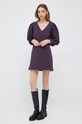 Sisley sukienka 4ZYRLV01S.35N fioletowy AW22